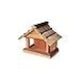 image 2 of Wall Birdtable (Thatched Roof) Wood 100% Cream