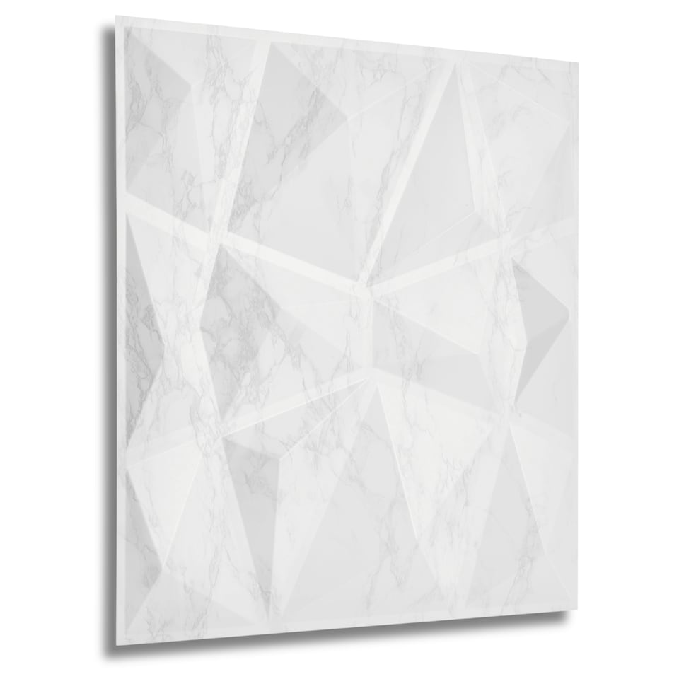 image 1 of NOVECRAFTO Geometric Diamond 3D Wall Panels – 6 Sheets Covering 1.5 sqm (16.15 sqft) – Matte PVC Cladding Panels 50x50cm Diamond Design | Black