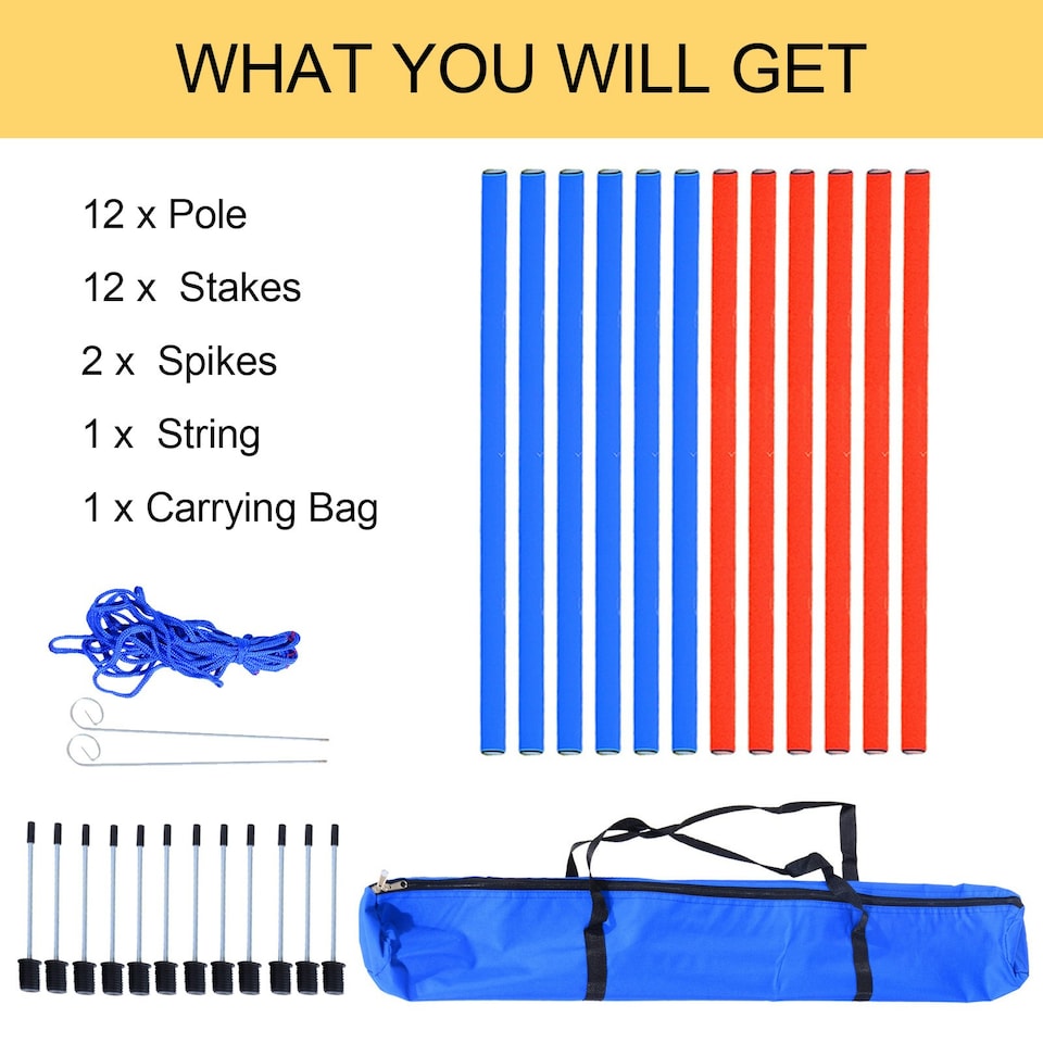 image 1 of PawHut Pet Agility Set Training Dogs Outdoor Outward Play Adjustable Pole