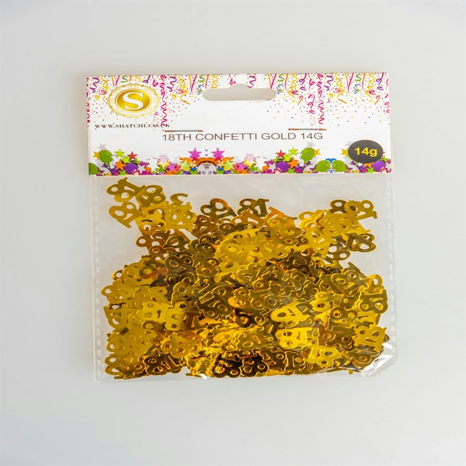 image 1 of 18th Gold Confetti (4 pk)