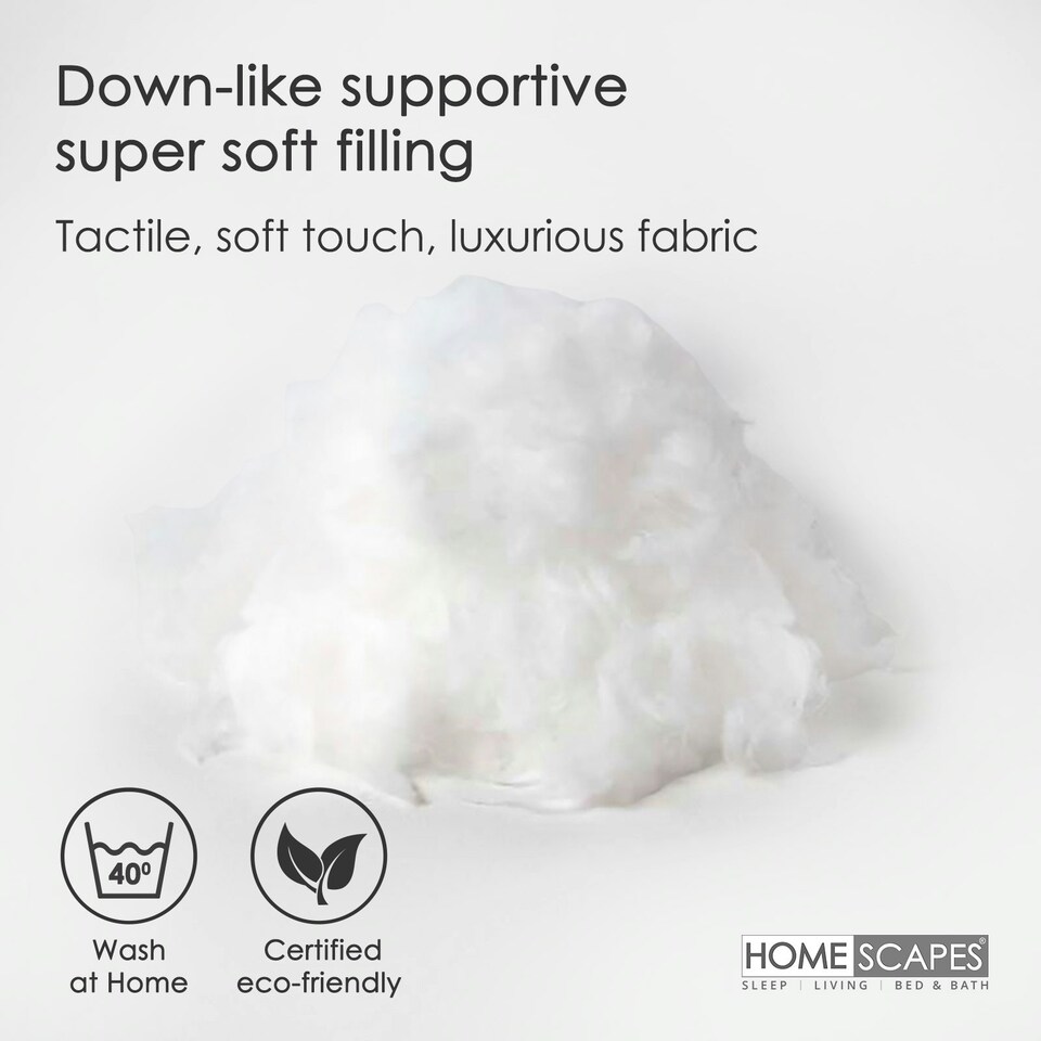 image 1 of Homescapes Luxury Super Microfibre Cushion Pad Insert Inner 70 x 70 cm (28 x 28") White