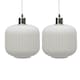 image 1 of First Choice Lighting Set of 2 Bento White Ribbed Glass Easy Fit Pendant Shades White