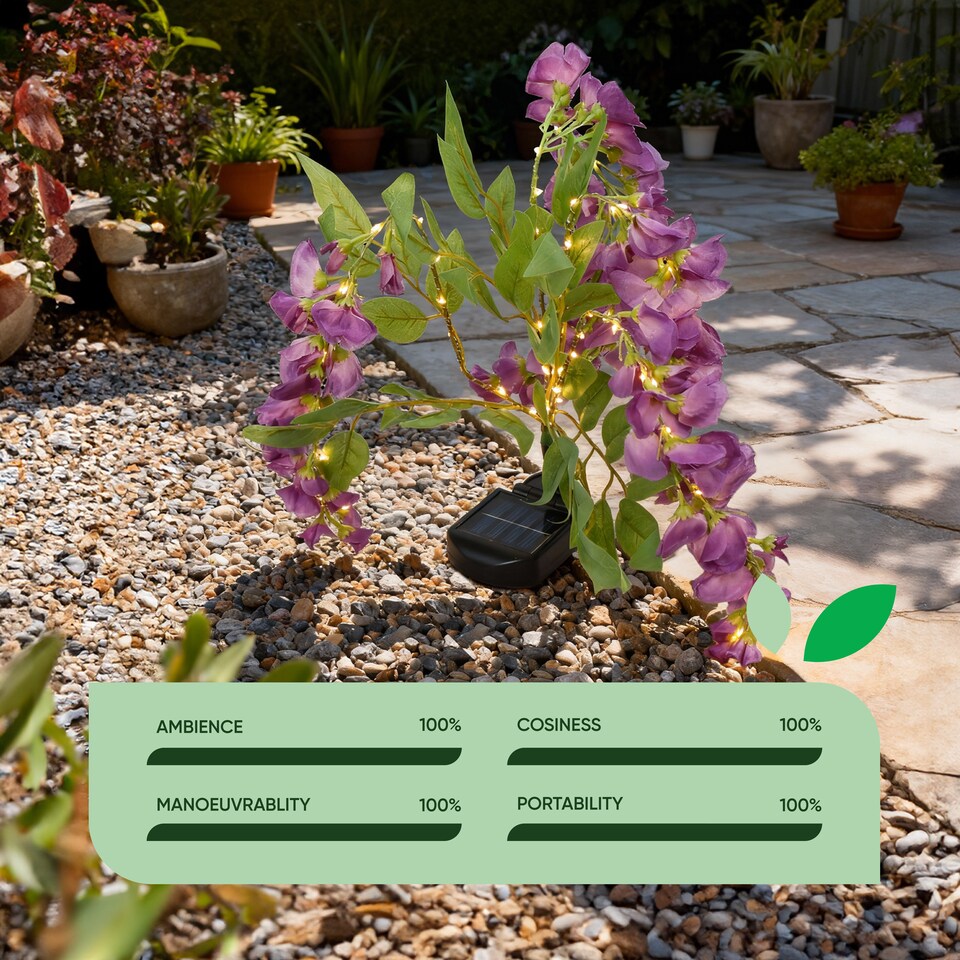 image 1 of Gardenwize Solar Wisteria Lights with 10 Warm LED's