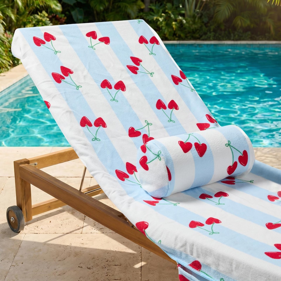 image 1 of OHS Heart Cherries Beach Bolster Neck Back Support Pillow