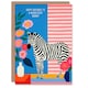 image 1 of Colourful Modern Bright Stripes Flowers Zebra Mummy Birthday Card