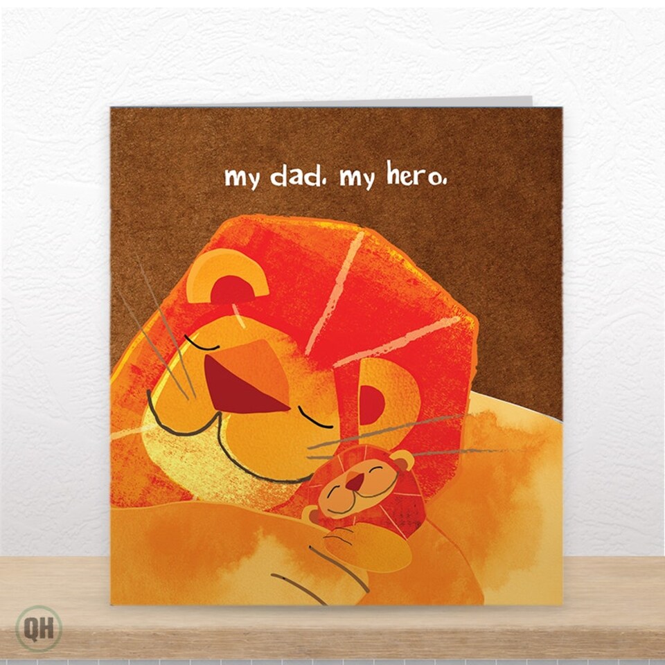 image 1 of My Dad My Hero Lion Greetings Card For Dad By Paul Delaney