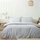 image 1 of Catherine Lansfield Brushed Stripe Cotton Reversible Duvet Cover Set Silver Grey | Silver | King