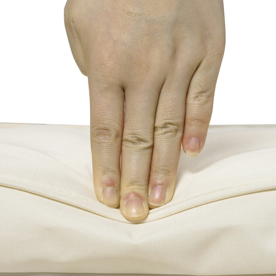 image 1 of Outsunny 45 x 45cm Replacement Garden Seat Cushion Pad with Ties, Cream White 