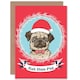 image 1 of Bah Hum Pug Dog Humbug Santa Xmas Christmas Card
