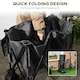 image 4 of Outsunny Folding Wagon Garten Cart Collapsible Camping Trolley on Wheels, Grey