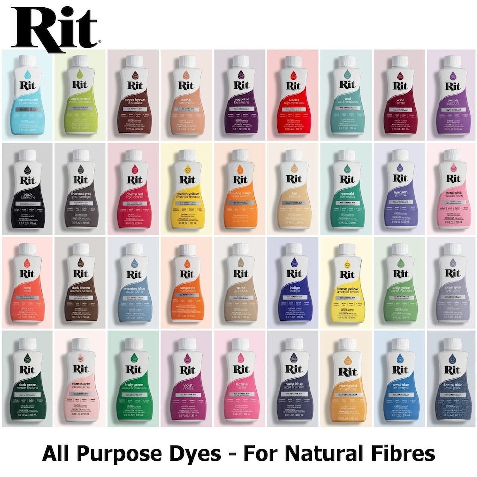 image 1 of Rit All Purpose Liquid Dye - High Pigment Fabric Colouring Dyes 8oz