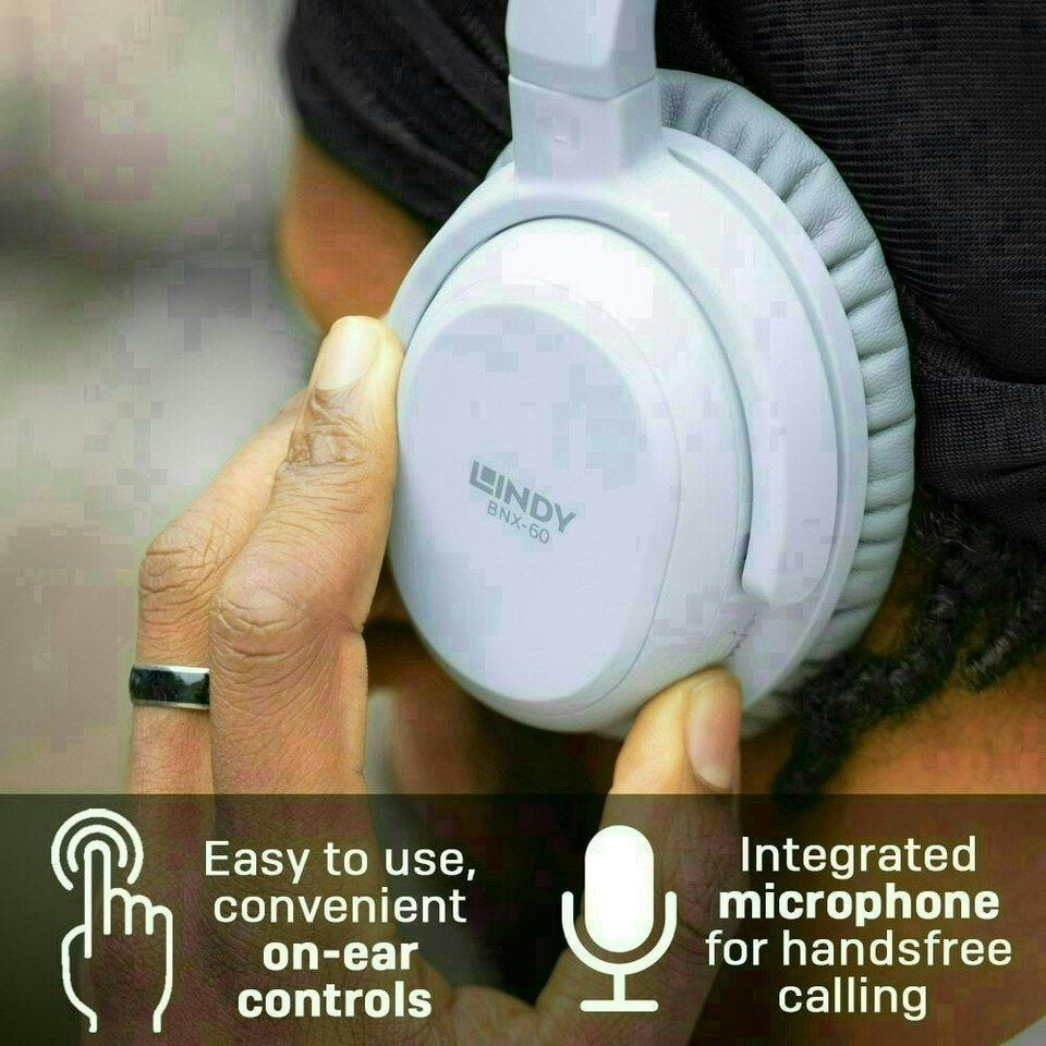 image 1 of BNX-60 Wireless Active Noise Cancelling Headphones with aptX, Cool Grey Grey