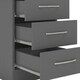 image 4 of Nevada 3 Drawer Bedside Cabinet Grey | 3D Effect Grey