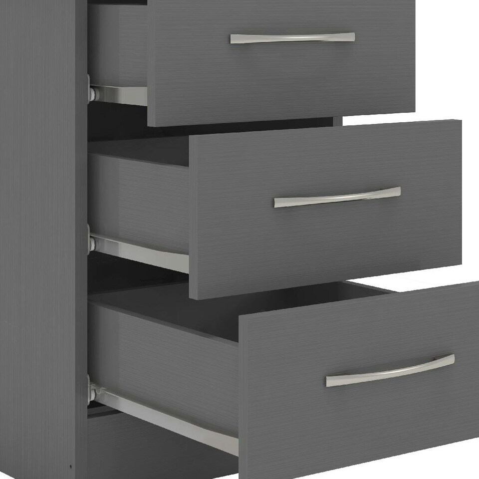 image 1 of Nevada 3 Drawer Bedside Cabinet Grey | 3D Effect Grey