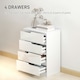 image 4 of HOMCOM 4 Drawer Chest of Drawers for Bedroom, 60 x 40 x 85cm, White