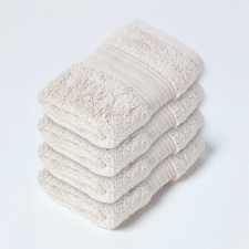 Homescapes Zero Twist Supima Cotton Face Cloth - Set of 4, Beige