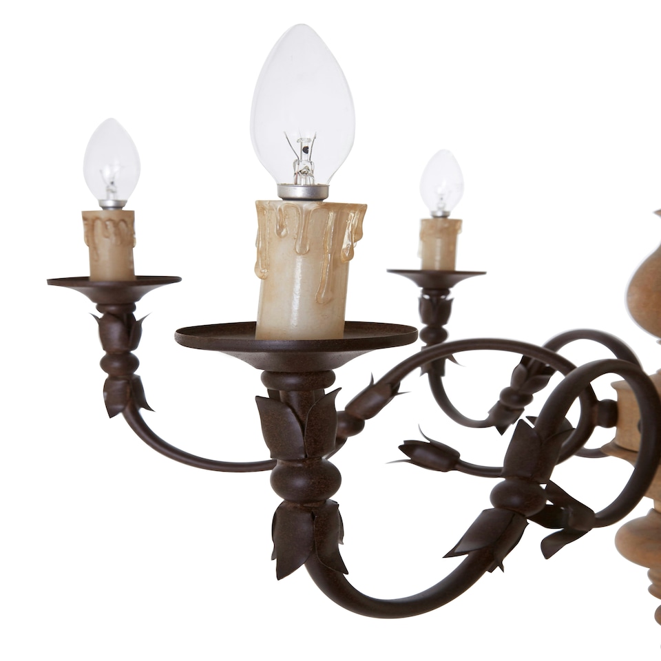 image 1 of Interiors by Premier 6 Arm Chandelier Brown