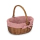 image 7 of Double Steamed Oval Wicker Shopping Basket Cream Tartan Lining | Cream | Cream