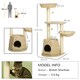 image 4 of PawHut Cat Tree Tower with Cattail Bed, Sisal Post, 119cm, Natural Tone