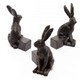 image 1 of Drove Of Hares Plant Pot Feet - Set of 3 - Moongazing, Sitting and Vigilant Hares Grey