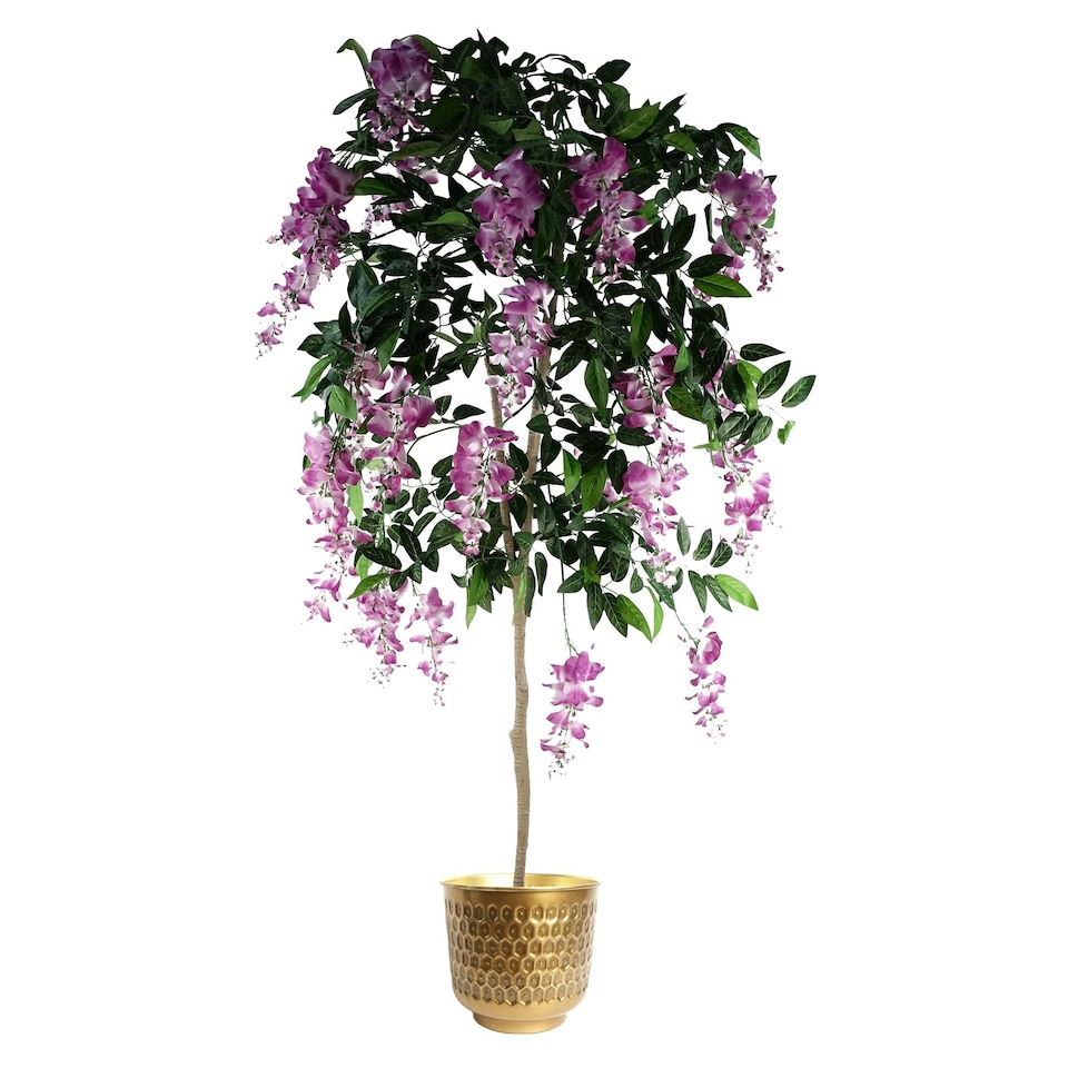 image 1 of 20cm Gold Honeycomb Metal Planter by Leaf