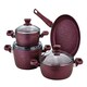 image 2 of Defne Collection 7-Piece Non-Stick Granite Cookware Set (Purple)