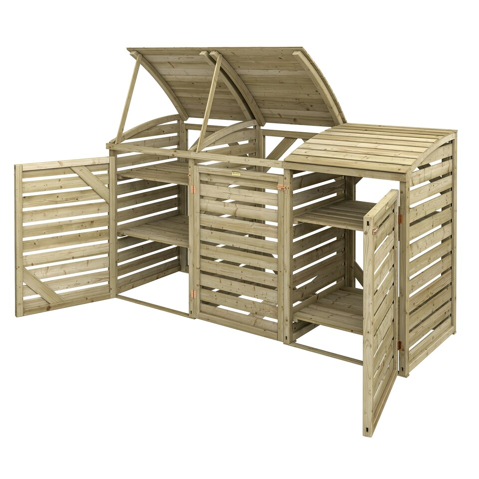 image 1 of Rowlinson Timber Single Bin Store With Double Box Store Brown