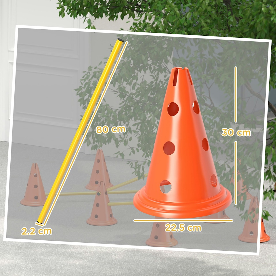 image 1 of PawHut Dog Agility Equipment Set, Four-Piece Adjustable Height Jumping