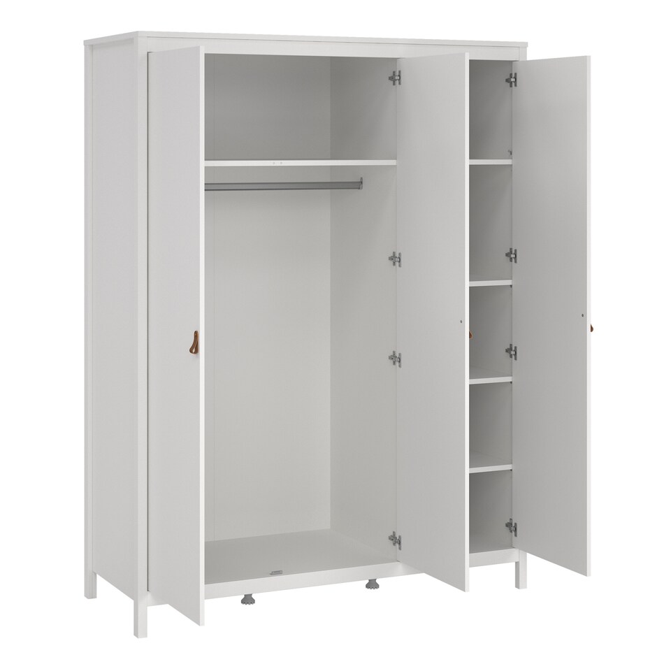 image 1 of Barcelona Wardrobe with 3 Doors in White
