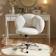 image 2 of Yaheetech Leisure Upholstered Desk Chair with Cloud-Shaped Backrest
