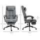 image 3 of Vinsetto Office Chair, Computer Chair with Adjustable Height, Head Pillow, Footrest for Home, Light Grey