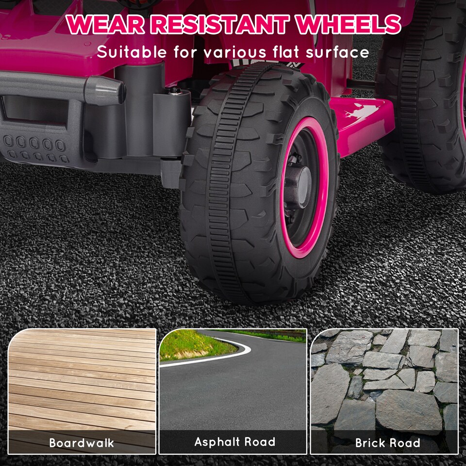 image 1 of AIYAPLAY 6V Electric Kids Quad Bike for Kids w/ Forward/Backward, Pink