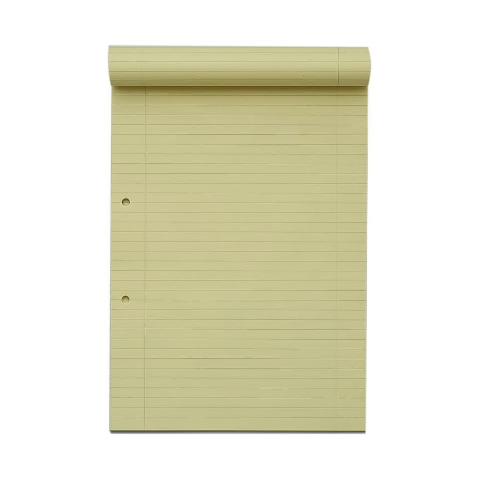 image 1 of Pack of 6 Rhino A4 Yellow Paper 100 Page 8mm Lined with Margin Refill Pads