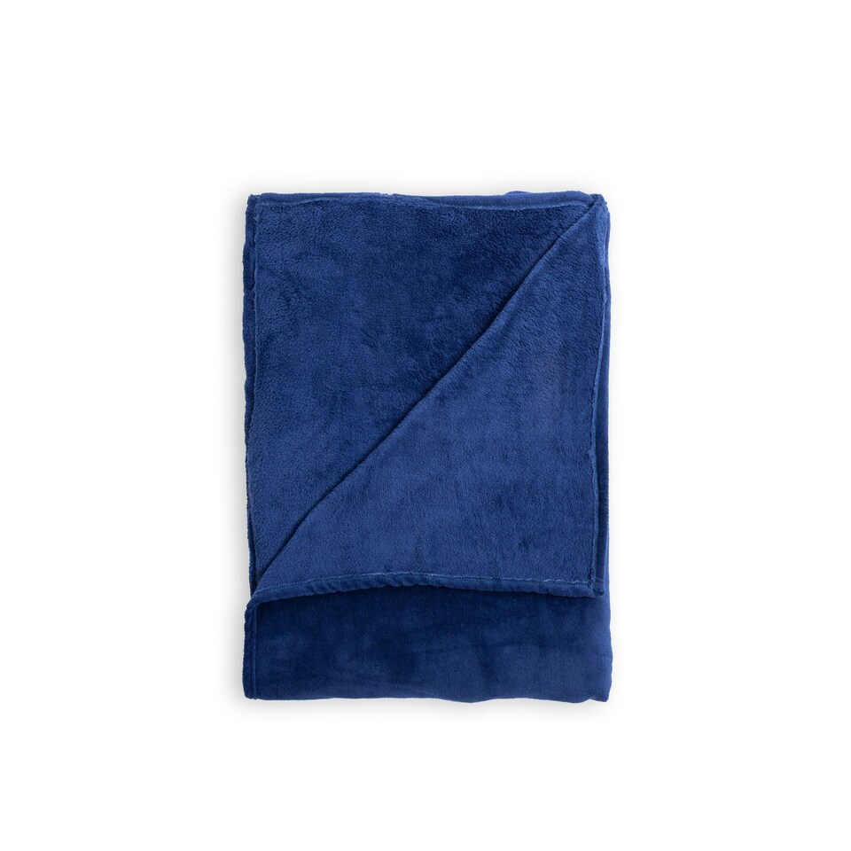 image 1 of BHS Microfleece Throw | Blue | Navy | 1