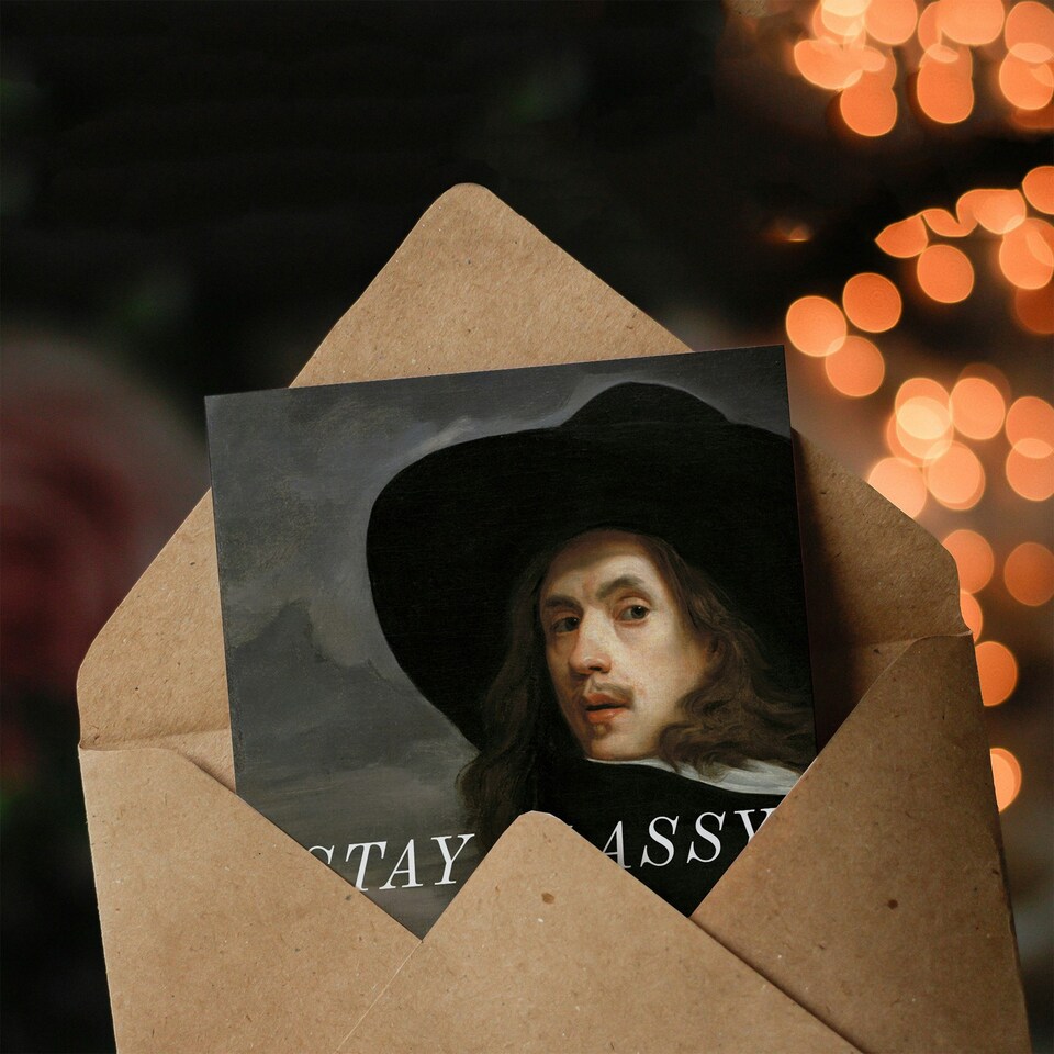 image 1 of Birthday Card Stay Classy Finger In Skull Nose Immature Funny