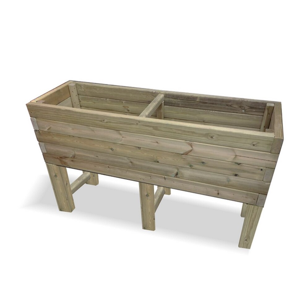 Multi Pack of 3 - Raised Super Heavy Duty Veg Trough - Timber - L60 x W150 x H80 cm - Fully Assembled | Brown