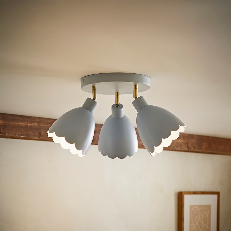 image 1 of ValueLights Millie Blue Scallop 3 Way Adjustable Spotlight & Bulbs | Blue