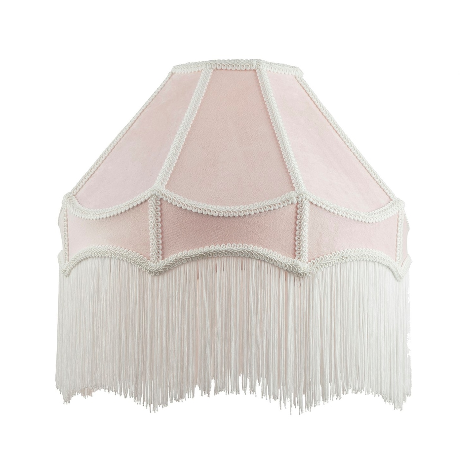 image 1 of Traditional Victorian Empire 40cm Lamp Shade in Soft Pink with Tassels Pink