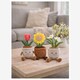 image 3 of Gisela Graham Easter Set of 3 Plush Flower Pot Shelf Sitters - Tulip, Daisy, Sunflower