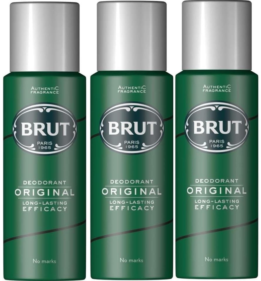 image 1 of Brut Original Mens Gents Deodorant Body Spray 200ml 3 Pack