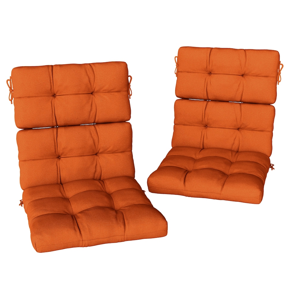 image 1 of Outsunny 2pc Outdoor Seat Cushion with Backrest, Ties, for Garden, Orange Orange | Orange