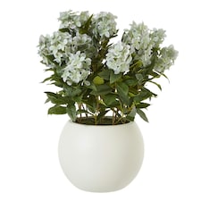 Hill Interiors Hydrangea Artificial Potted Plant - Green - 58cm x 51cm x 51cm