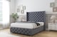 image 3 of Sloomy Luthor Steel Plush Divan Bed Base No Drawers With 54 Inch Wingback Headboard & 12 Inch Matching Footboard | Grey | Steel | Small Double | 1