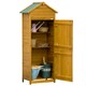 image 1 of Outsunny Wood Garden Storage Shed Tool Cabinet, 191.5x79x49cm, Natural