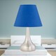 image 4 of Set of 2 Romana - Brushed Chrome Touch Lamps with Royal Blue Shades Silver | Blue