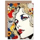 image 1 of Pop Portrait Colourful Woman Face Wife Birthday Card