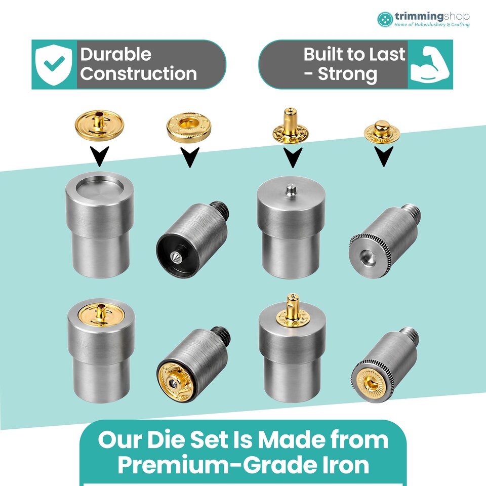 image 1 of 12.5mm S Spring Press Studs Dies for Universal Green Machine