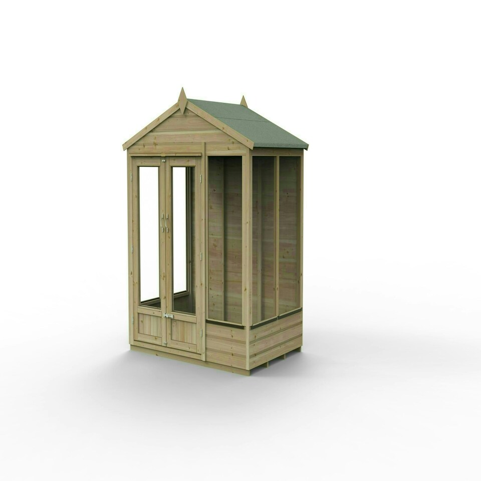 image 1 of Forest Garden 6x4 Apex Beckwood Shed 25yr Guarantee Shiplap Pressure Treated - Double Door - 5 Windows