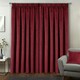 image 5 of Oxford Red Velvet Curtains 66 x 90 inch (168 x 229 cm) 100% Blackout Pencil Pleat Thermal Noise Reducing Curtains for Bedroom and Living Room