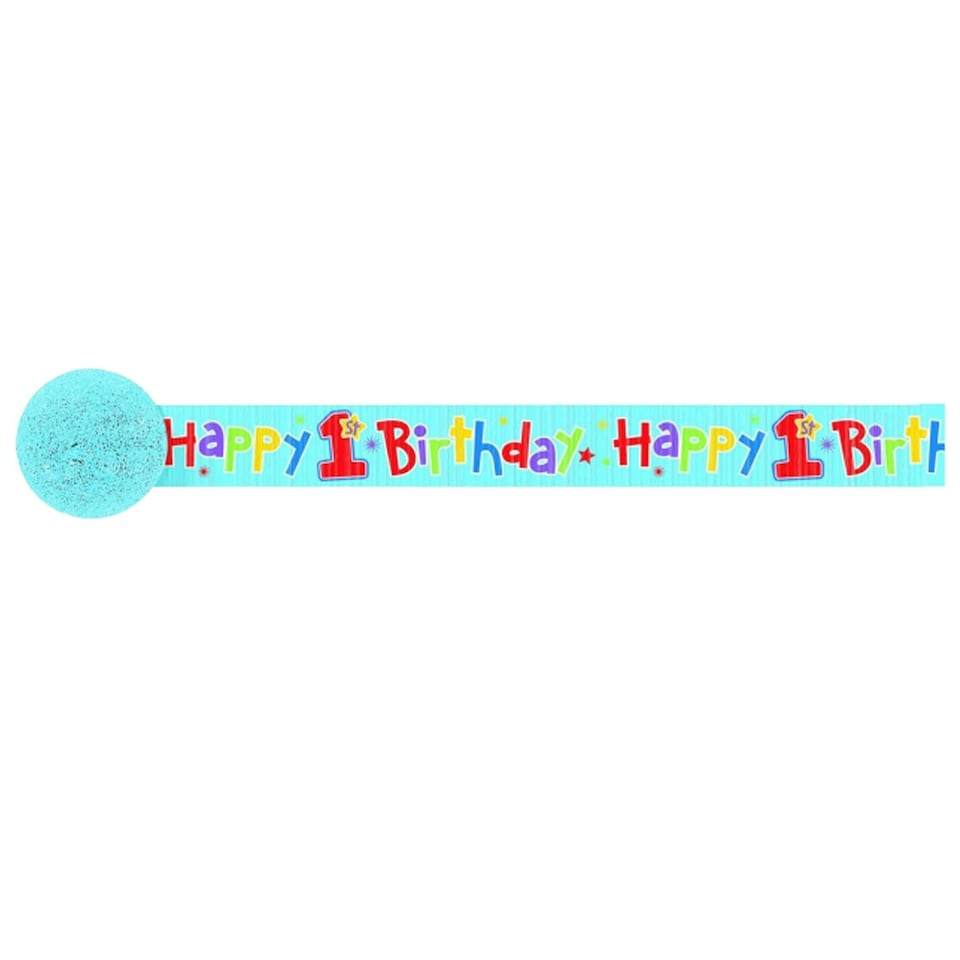 Amscan Happy 1st Birthday Crepe Paper Streamer - Multicoloured - One Size